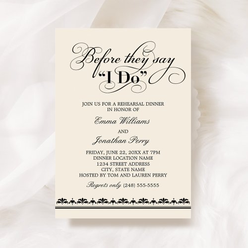 Wedding Rehearsal Dinner Invitation | Wedding Vows