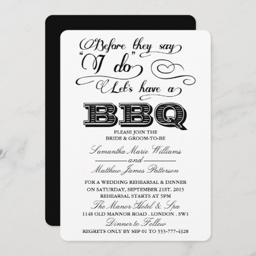Before They Say I Do Lets Have A BBQ Invitation
