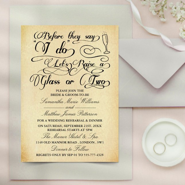 Before They Say I Do Let's Raise A Glass Or Two Invitation (Creator Uploaded)
