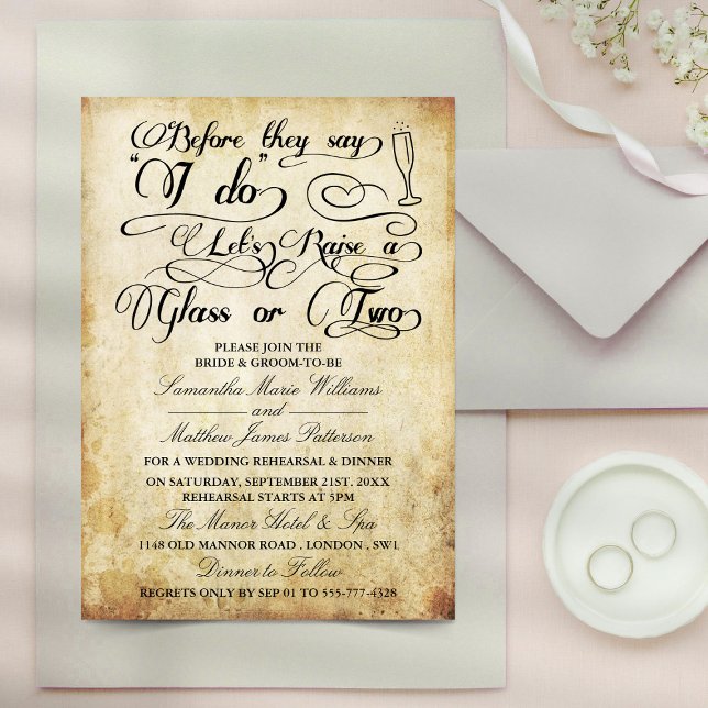 Before They Say I Do Let's Raise A Glass Or Two Invitation (Creator Uploaded)