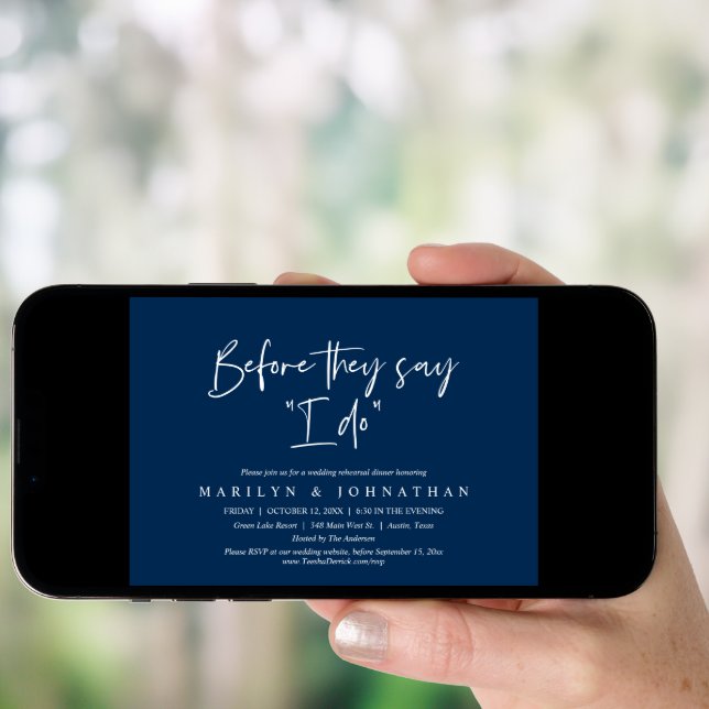 Before They Say "I Do", Wedding Rehearsal Dinner Invitation (Front Digital)