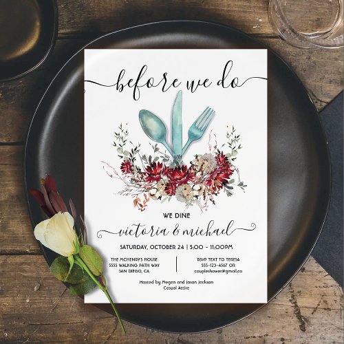 Before we Do we Dine rehearsal Dinner  Invitation