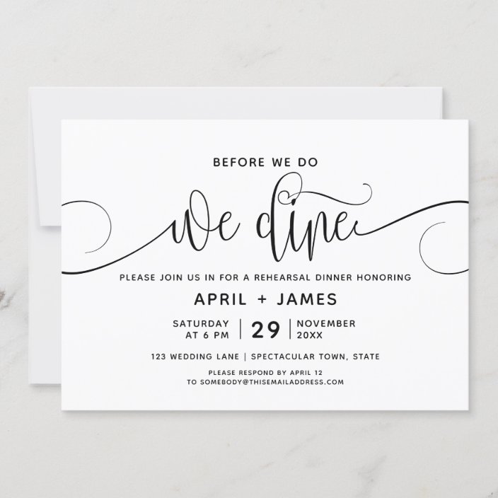 Before We Do We Dine Rehearsal Dinner Invitation | Zazzle.com