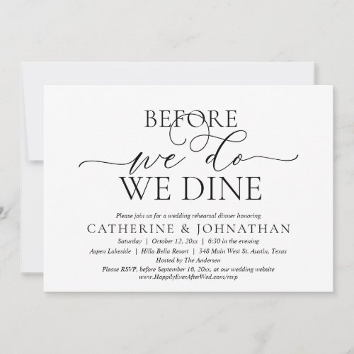 Before We Do, We Dine, Wedding Rehearsal Dinner In