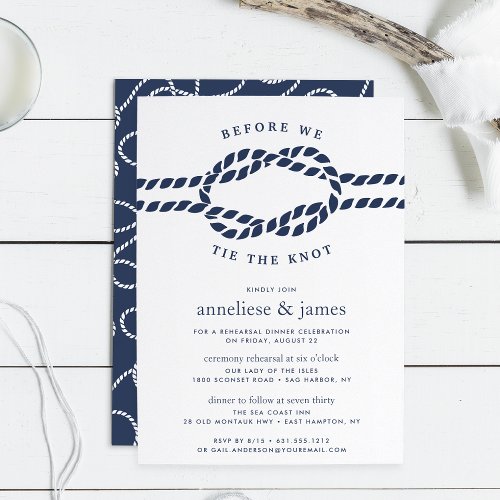 Before We Tie the Knot Rehearsal Dinner Invitation
