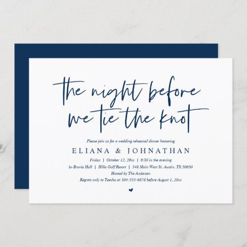 Before we tie the knot Wedding Rehearsal Dinner I Invitation
