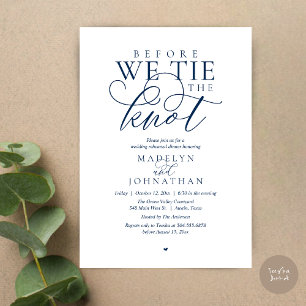 "Before we tie the knot", Wedding Rehearsal Dinner Invitation