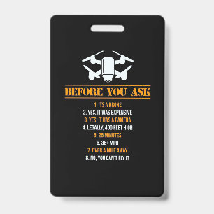 Before You Ask Drone Pilot Badge