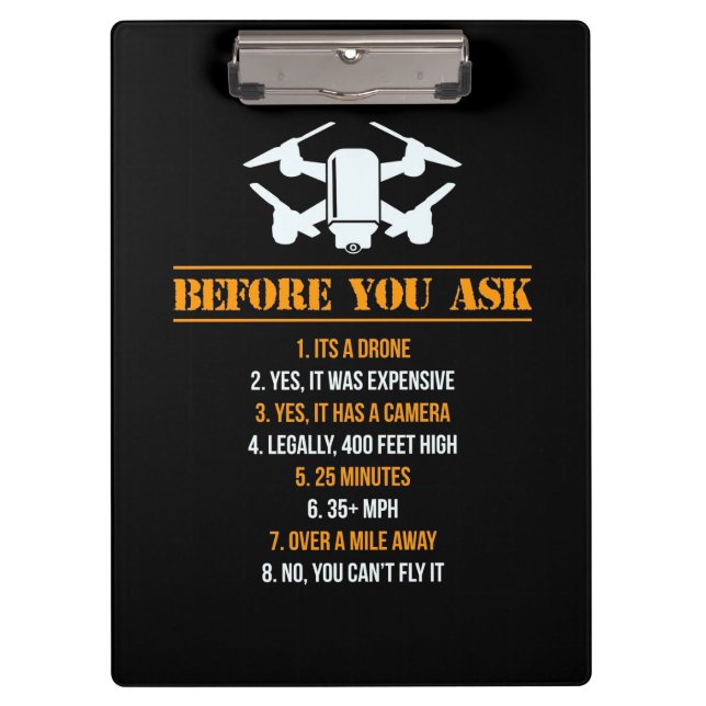 Before You Ask Drone Pilot Clipboard (Front)