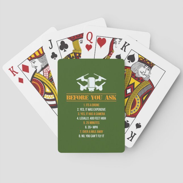 Before You Ask Drone Pilot Poker Cards (Back)