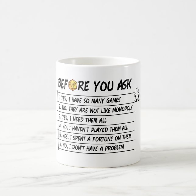 Before You Ask - Funny Board Game Mug (Center)
