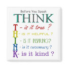 Before You Speak - Think Colorful Phrase Magnet Before You Speak - Think Colorful Phrase Magnet
