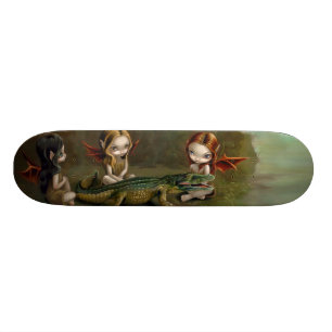 Befriending an Alligator gothic fairy Skateboard Deck