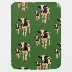 Befuddled Cow Bib Baby Blanket