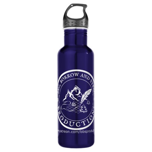 Beg Borrow and Steal Productions Logo White on B Stainless Steel Water Bottle