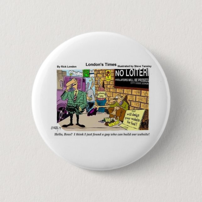 Begging 4 Web Design Funny Gifts & Collectibles Button (Front)