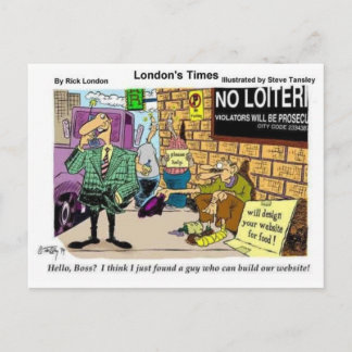 Begging 4 Web Design Funny Gifts & Collectibles Postcard