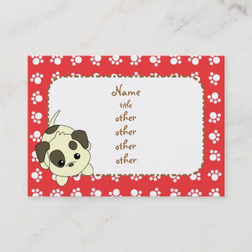 Begging Puppy Paws Business Card Templates