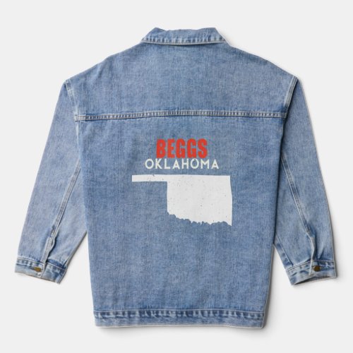 Beggs USA State America Travel Oklahoman  Denim Jacket