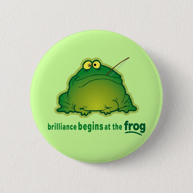 Begin At The Frog Funny Orchestra Joke Button (Front)