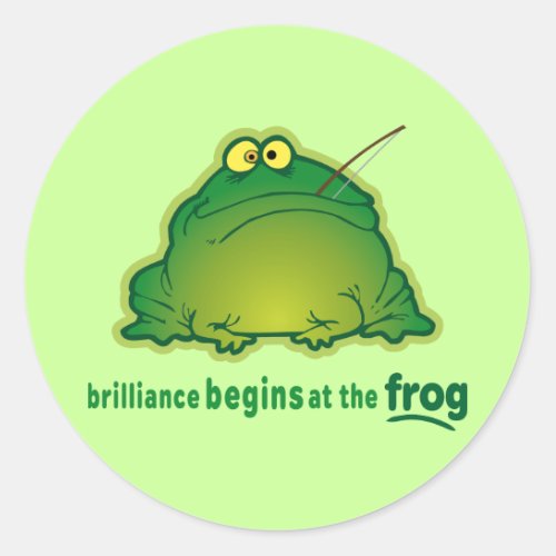 Begin At The Frog Funny Orchestra Joke Classic Round Sticker