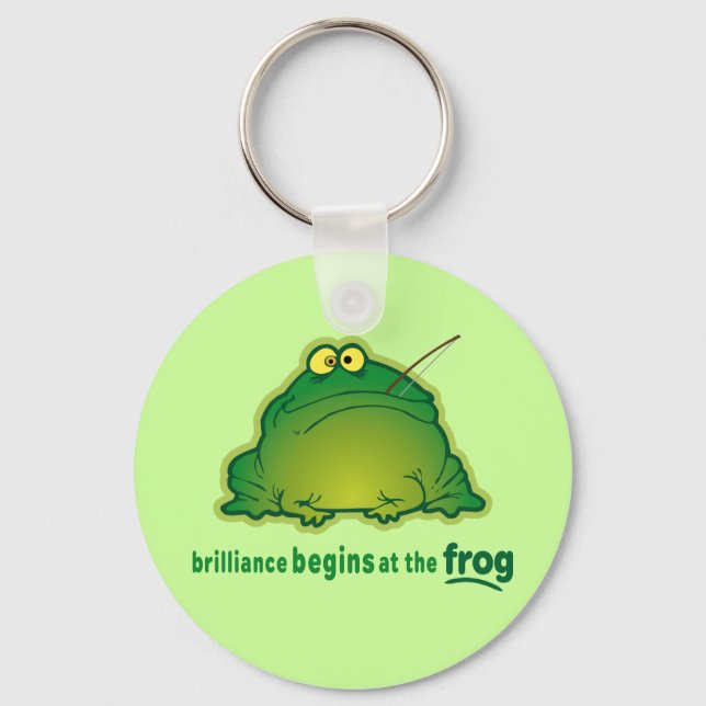 Begin At The Frog Funny Orchestra Joke Keychain (Front)