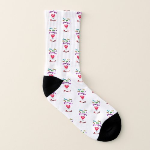 Begin Each Day September With 29 A Grateful Heart Socks