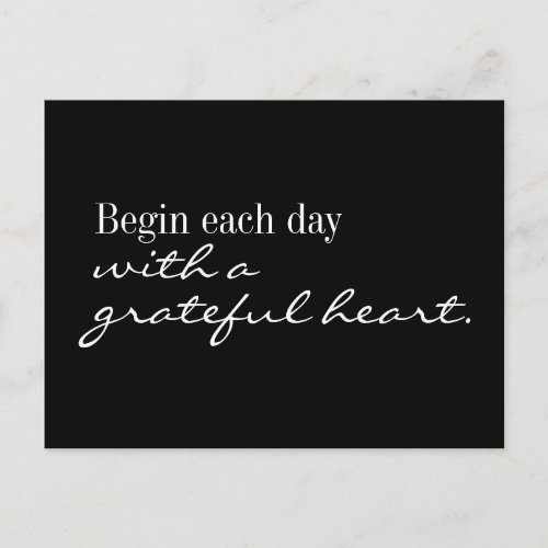 Begin Each Day with a Grateful Heart Postcard