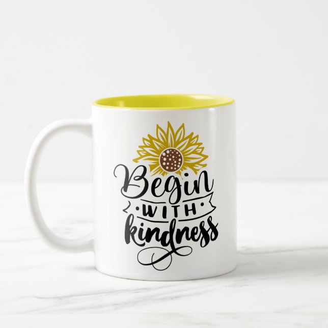 Begin With Kindness Two-Tone Coffee Mug (Left)