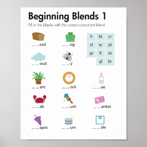 begining blends poster