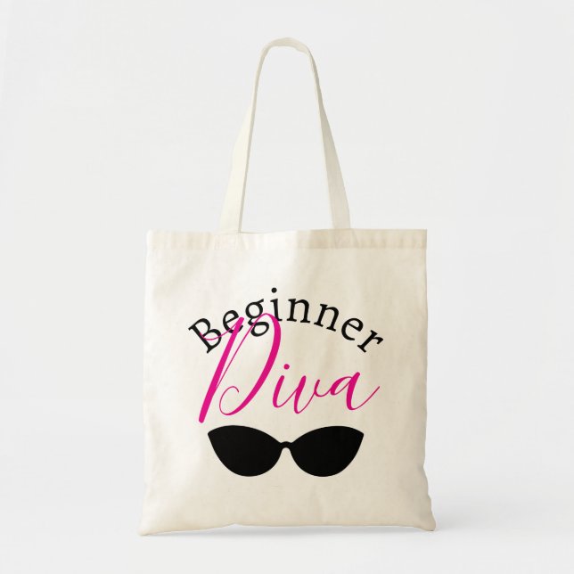 Beginner Diva Sassy Funny Quote Tote Bag (Front)