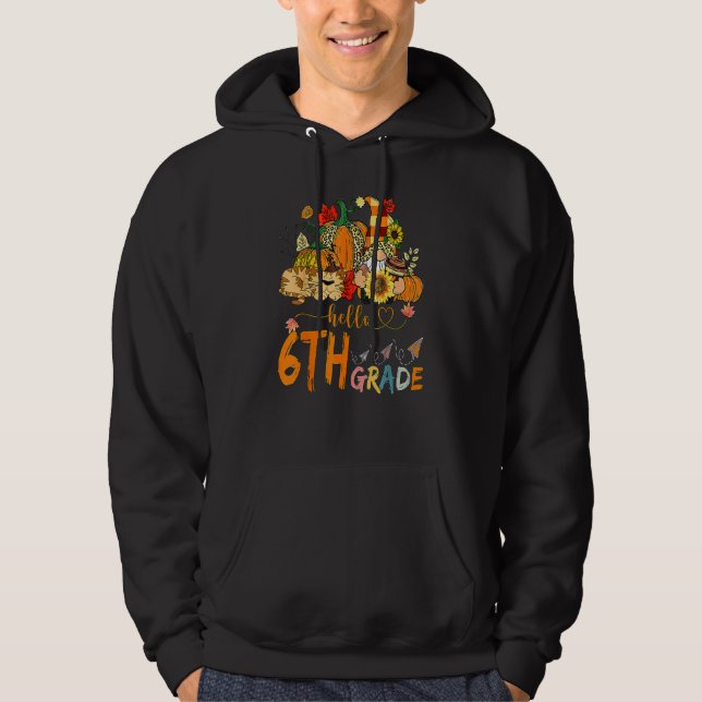 Beginning Of Autumn Fall Teacher Sunflower Hello S Hoodie (Front)