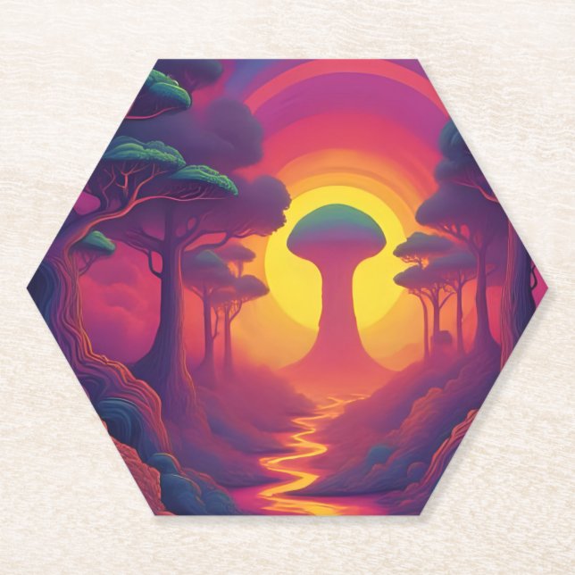 Beginning of The Fall Art Paper Coaster (Front)
