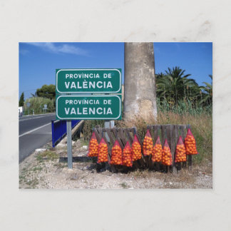 Beginning of Valencia Region. Postcard