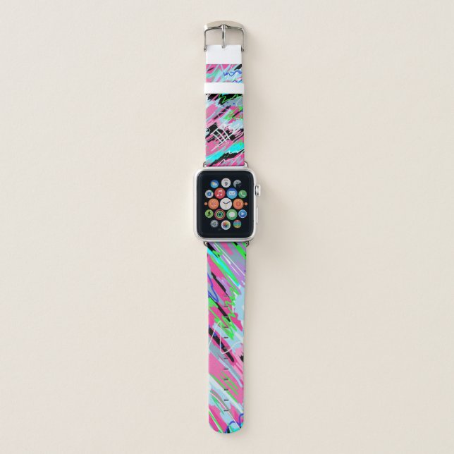 Beginning to Bloom Abstract Print  Apple Watch Band (Front)