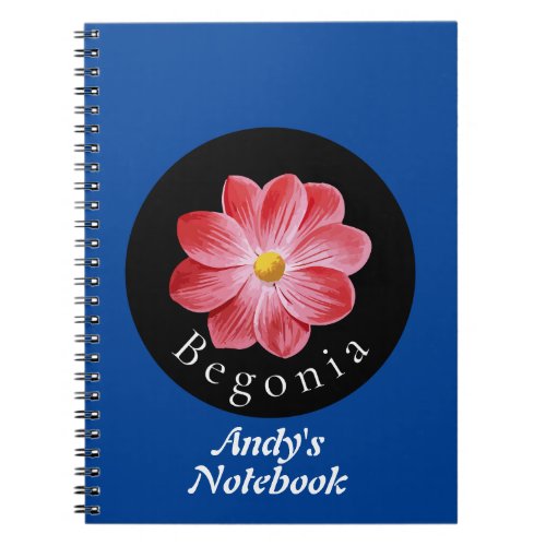 Begonia beautiful floral design notebook