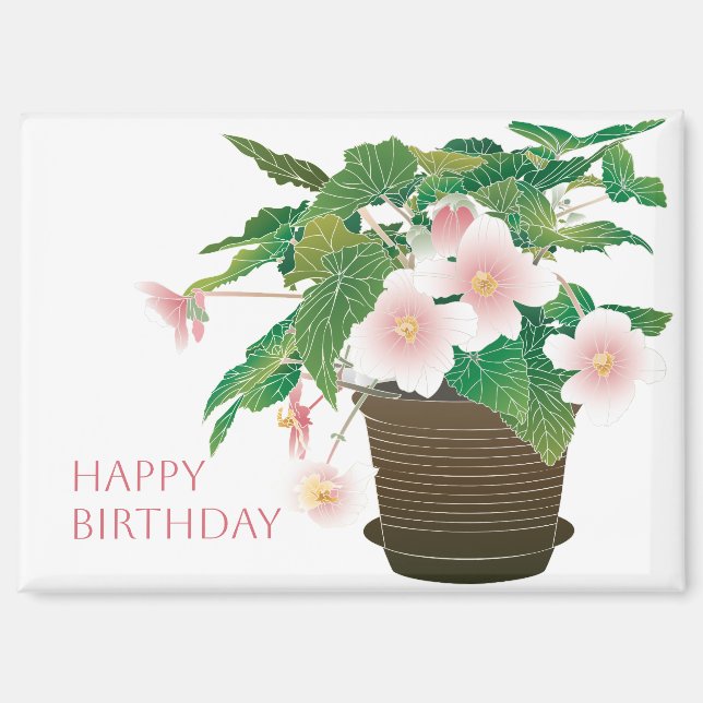 Begonia Birthday Magnet (Front)