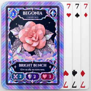Begonia Flower, Rainbow Foil Art Poker Cards
