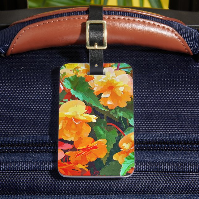BEGONIA FLOWERS LUGGAGE TAG (Front Insitu 2)