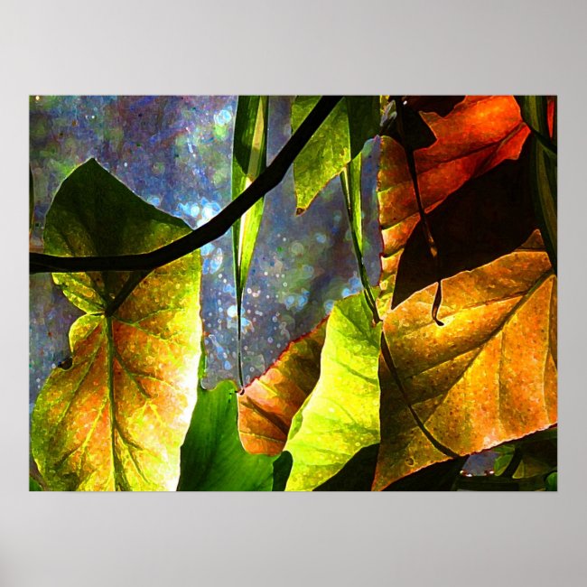 Begonia Leaf Abstract Poster