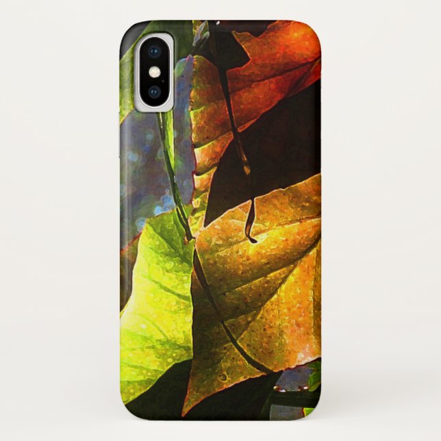 Begonia Leaves Abstract Pattern iPhone X Case (Back)