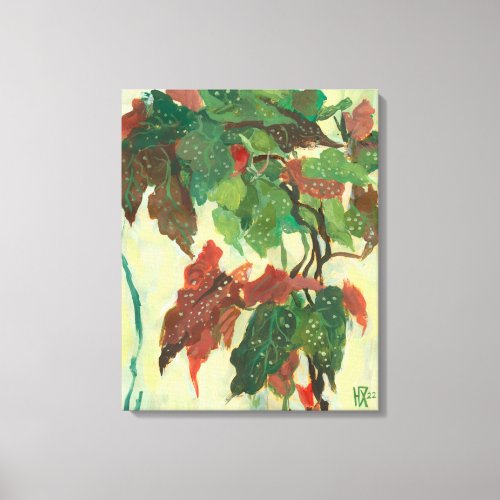 Begonia Maculata Home Garden Plant Floral Painting Canvas Print