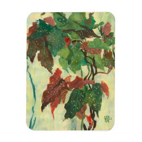 Begonia Maculata Home Garden Plant Floral Painting Magnet
