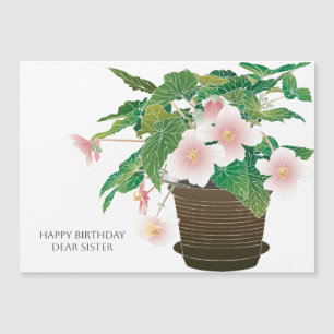 Begonia Sister Birthday Flat Magnet