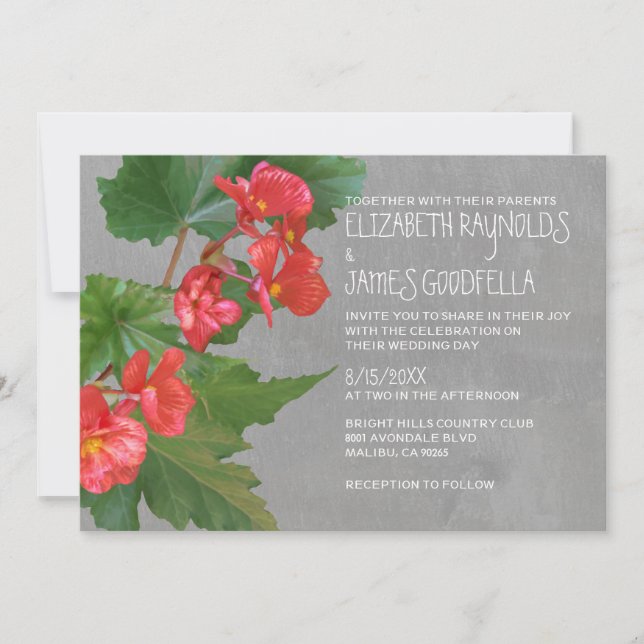 Begonia Wedding Invitations (Front)