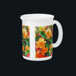 BEGONIAS PITCHER<br><div class="desc">A pretty watercolor of yellow and pink begonias.
com</div>