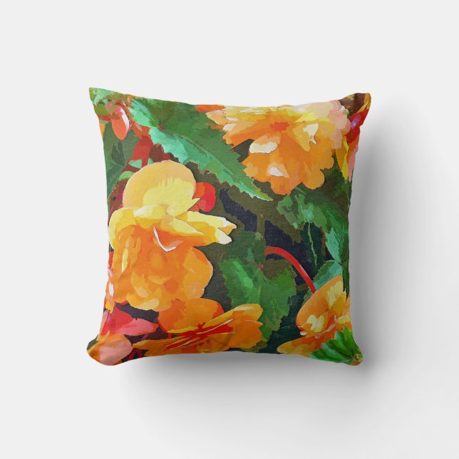 BEGONIAS THROW PILLOW (Front)