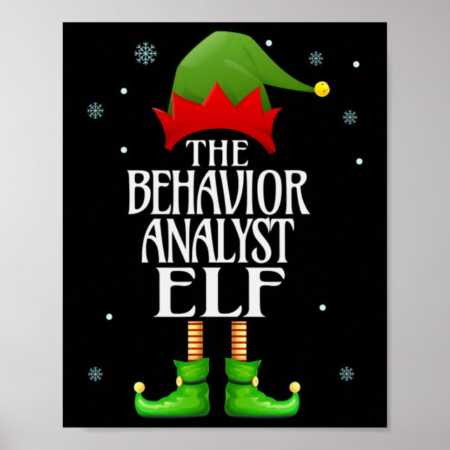 Behavior Analyst Elf Xmas Funny Family Matching Ch Poster (Front)