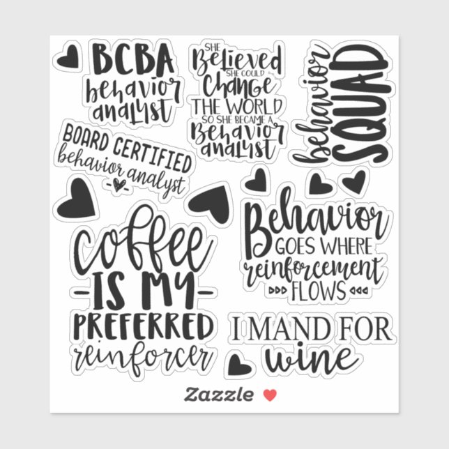 Behavior Analyst Stickers, BCBA, BCBA Sticker (Sheet)