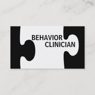 Behavior Clinician Puzzle Piece Business Card